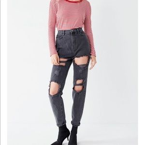 Urban Outfitters BDG Mom Destroyed Jean in Black